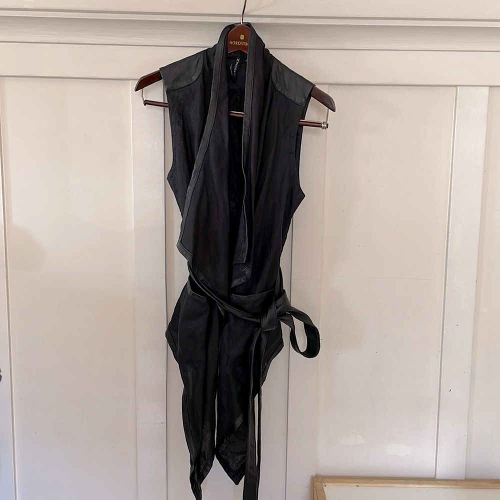 Skingraft Linen Leather Vest